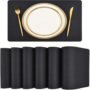 Placemats Tapetes de mesa para jantar à prova d 'água à prova d' água Resistente Placemats Faux PU couro de couro de isolamento de calor para cozinha mesa de jantar