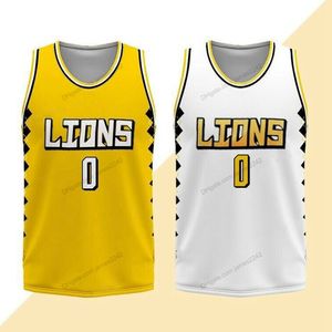 Personalizado China Nick Young # 0 Guangsha Lions Jersey Impresso Tamanho Amarelo Branco S-4XL Qualquer nome e Número Top Quality Jerseys