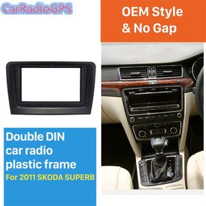 Çift DIN Takma Araba Radyo Fasya OEM Tarzı Stereo Kapak Plakası 2011 Skoda Superb Dash Dağı DVD Oynatıcı Panel Seti