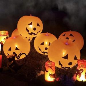 Halloween glowing balloons party decoration supplies pumpkin balloon with lights Ghost Festival holiday decorations kids toys