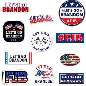 Lets Go Brandon Flag Sticker 100st/lot Hotsale USA President Stickers För Telefon Skateborad Bagage Notebook Hjälm Bil Cykel Dekaler