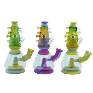 7 inch Water Pipe smoking bongs Dab Rig bong smoking pipes Glass bowl Heady Oil Rigs bubbler Hookahs with gift box 3 colors available