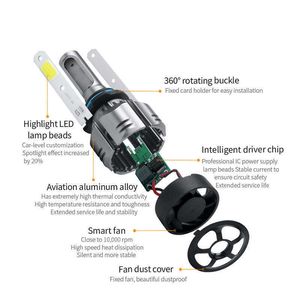 Neue 1 Paar Mini Größe Auto Scheinwerfer Lampe H1 H3 H4 H7 H11 H8 HB4/9006 HB3/9005 led-lampe Auto Nebel Licht 12 V 6000 K Kopf Licht