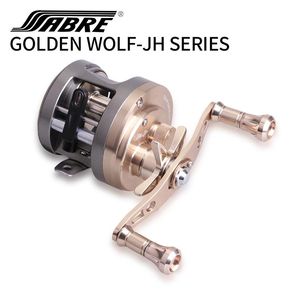 Baitcasting-Rollen SABRE Jundao Bait Casting GOLDEN WOLF-JH SERIES JH200 JH201 JH300 9/1BB Cast Drum Wheel DRAG MAX 7KG Long Throw Fishing Re