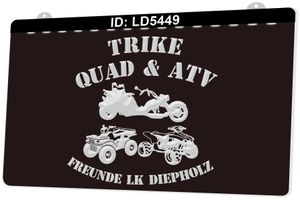 LD5449 Trike ATV Quad Moto Racing Skull Freunde Lk Diepholz Light Sign 3D Engraving LED Wholesale Retail