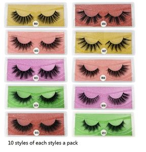 Eyelash Lash ögonfransar fransar 100 par mycket färg botten kort 3d mink naturlig lång falska fransar makeup faux cils