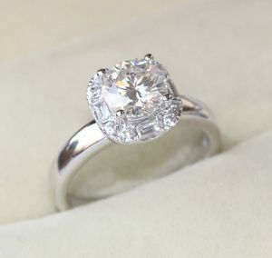 D1.0CT Кольцо профессиональные вечности S925 Стерлинговое серебро сверкающий европейский и американский синий алмаз уникальный CZ свадьба невесты размером 6-10 женщин подарочные украшения R011