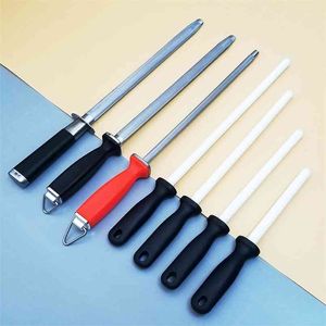 1pcs 6"/8"/10"/12" knife sharpener Sharpening Ceramic Rod ABS Handle Honing Knife Sharpener for Knives steel musat 210615