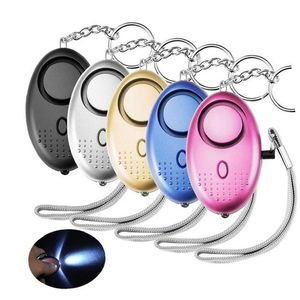 130db äggform Självförsvarslarm Tjej Kvinnor Gamla män Säkerhet Skydda Varning Personligt Säkerhet Skrik Högt Keychain Alarm 200PCS