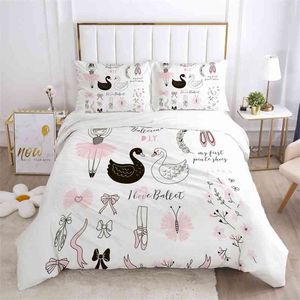 Flickor Princess Cartoon Bedding Set för Baby Kids Barn Crib Duvet Cover Pillowcase Blanket Quilt Lovely Pink 210615