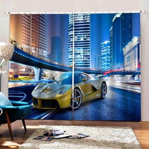 Curtain & Drapes 3D Curtains Printing City Night View Blackout For Living Room Bedroom El KTV Corinas Modern
