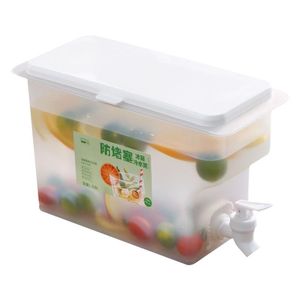 Bottiglie di stoccaggio Barattoli Brocca per acqua fredda da 3,8 litri con rubinetto Dispenser per bevande Teiera per frutta Serbatoio frigorifero Bollitore in plastica Pentola per limonata Drinkw