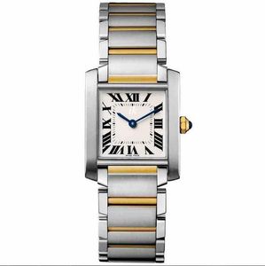 Klasyczny zegarek kwarcowy dla kobiety modna sukienka zegarki damskie złoty kolor srebrny pasek zegarek ze stali nierdzewnej 20mm CA01-2