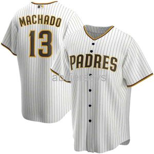 Camisa de beisebol branca costurada Manny Machado nº 13 XS-6XL