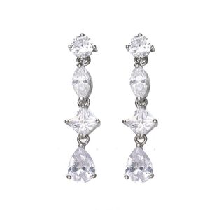 Stud Bettyue Fashion Charming Geometry Shape Long Earring For Women Girls Elegant Zirconia Jewelry Party Fancy Gift