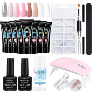 Wholesale uv gel polish nail art 15ml for sale - Group buy Nail Art Kits Poly UV Gel Set Kit ml Crystal Builder Clear Colors With Lamp Polish For Extensions