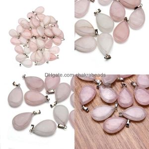 Wholesale diy neck chain for sale - Group buy Necklaces Chakra Withou Chain Diy Aessories Chakrabeads Special Supplier Explosion Model Natural Powder Crystal Stone Water Drop Neck jllAHY