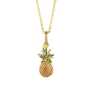 Hängande halsband kreativ mode vattenmelon ananas halsband enkelt design guldpläterade smycken gåva personlighet liten fräsch