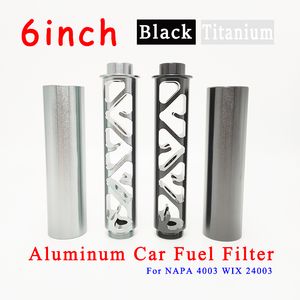 6inch Aluminum Single Core Oil Fuel Filter Solvent Trap 1 2-28 or 5 8-24 Thread For NAPA 4003 WIX 24003
