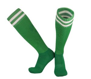 Reduce impact towel bottom breathable antiskid two bar stripe adult children's knee sports soccer socks high density football stockings