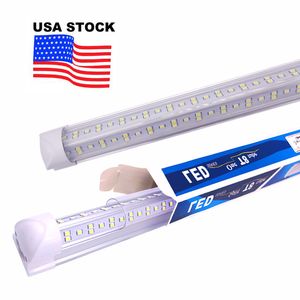 V-Shaped 8ft 144W Led Tubes T8 Integrated Led Tubelight Double Sides SMD2835 Leds Fluorescent Lights AC 85V-265V 6000K