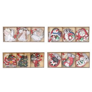 Decorações de Natal 9 pcs pintado anjo luvas de carro de natal árvore pendurado pingentes decorativos decorativos ornamentos de ornamentos para crianças