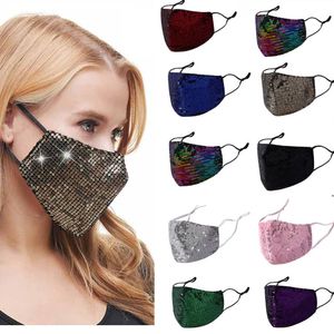 ファッションブリンブリンスパンコール保護マスクアダルトキッズPM2.5防塵口マスク洗える再利用可能な女性のフェイスマスクと子供HH9-3572