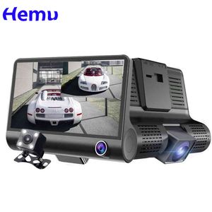 HD 자동차 DVR 3 카메라 렌즈 4.0 인치 카메라 자동차 내부 및 외부 더블 레코딩 백업 레코더 통합 DVR DASH CAM