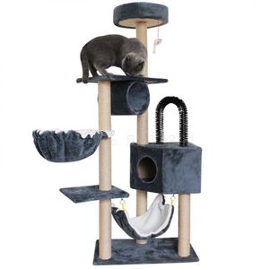 Camas de gato Móveis Planta de escalada Ninho de ninho Integrado Plataforma de salto Parede de brinquedos de brinquedo Sisal Villa Sisal Villa