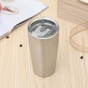 20oz Kahve Kupa Kupa Paslanmaz Çelik Vakum Yalıtımlı Tumbler Büyük Kapasiteli Geniş Ağız Bira Kupaları Şarap Cam Seyahat Araba Su Şişesi XVT1191