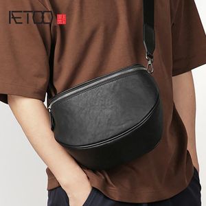 HBP AETOO Top Leather Men's Shoulder Bag Leather Casual Slim High Heel Bag Trendy Men's Bag