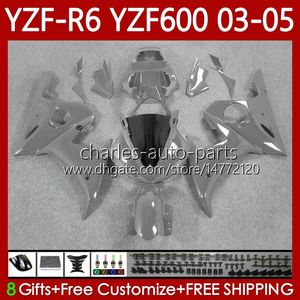 Yamaha YZF-R6 YZF R 6 600 CC YZF-600 03-05 BODYWORK 95NO.57 YZF R6 600CC COWLING YZFR6 03 04 05 YZF600 2003 2004 2005 OEM 페어링 키트 실버 블랙