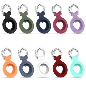 2021 Newest Airtag heart style Silicone Protective case For Apple Airtags tracking device Tracker Locator Anti-lost Bag With Keychain