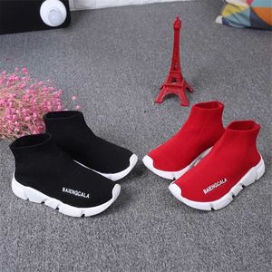 2 Colors Spring Children's 26-36 Size Shoes Wool Knitted Socks Sneakers Boys & Girls Stretch Tenis Sports Casual 220115