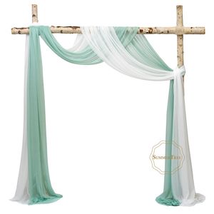 Wedding Arch Drapping Fabric 29" Wide 6.5 Yards Sheer Chiffon Fabric Backdrop Curtain Drapery Ceremony Reception Swag 210913