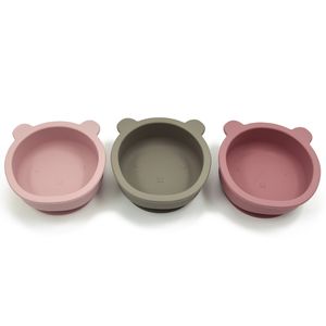 Bebê dos desenhos animados placa de silicone alimento utensílios de mesa de grau para crianças sucção anti-flip tigela tigela bebê louça infantil BPA grátis prato 210226