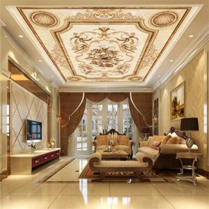 3d papel de parede European style living room ceiling wallpaper custom hotel mural hotel restaurant roof ceiling decoration