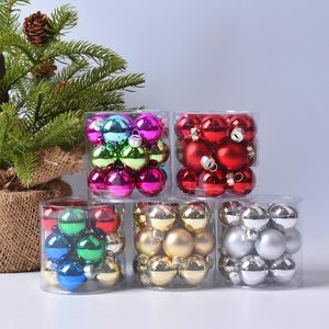 Glas-box Weihnachtsdekoration großhandel-Weihnachtsdekorationsszenenlayout Anhänger Ornamente DIY2CM Elektropliertes Glasball Kartonkugeln