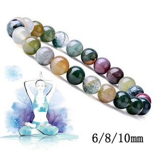 Charm Bracelets Natural Round Tiger Eye Amazonite Lava Turquoises Agates Jaspers Garnet Spacer Loose Stone Beads For Jewelry Making DIY Brac