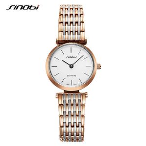 Sinobi 2021 Luxury Women Business Quartz Wristwatches Fashion Women's Golden Waterproof Stainless Steel Watch Female Clock Reloj Q0524