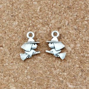 200Pcs Witch With Broom Wizard Charm Pendants For Jewelry Making Bracelet Necklace DIY Accessories 10.8x16.5mm A-446