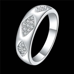 Womem's Halo Белый драгоценный камень Стерлинговые серебристые кольца размером 8 DMSR715, популярные 925 серебряная пластина пальцев кольцо ювелирных колец