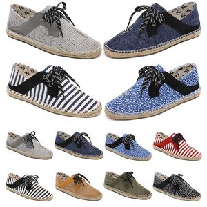 kanfas skor andningsbart halm hampa rep mens kvinna stor storlek 36-44 EUR mode andas bekväm svart vit grön avslappnad nio 127