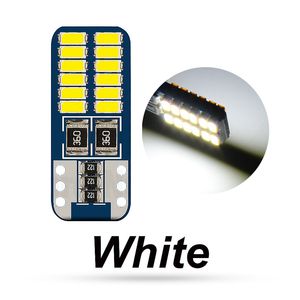 50Pcs/Lot LED Car Bulbs Light White T10 3014 24SMD License Plate Lights 194 Clearance Lamps Repleacement Bulb 12V