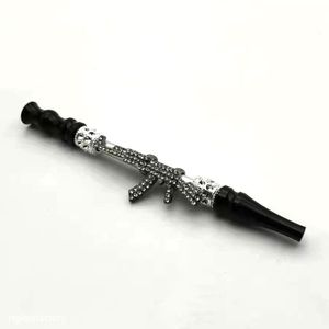 metal smoke pipe Hookah accessories nozzle creative matching with diamond inlaid AK47 metal nozzle glass pipes