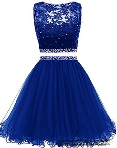 Sweet Crystal Cekiny Mini Sukienka Homecoming 2021 Dwa Kawałki Koronki Backless Tulle Plus Size Graduation Cocktail Prom Party Gown H04