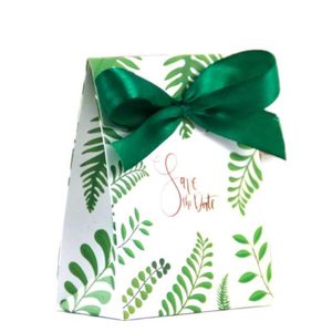 Gift Wrap stks partij Creative Forest Green Hand Holding Candy Box Wedding Gunst Dozen