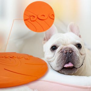 Dog Bowl Dog Flying Discs Mjukgummi oförstörbara tränare Pet Toy Dog Flying Saucer Bright Color For Dogs för att se stora 5 9in312s