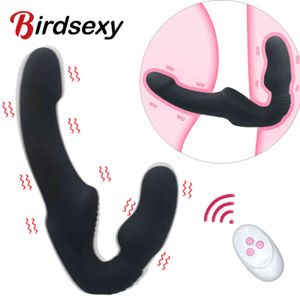 Wibratory NXY bez ramiączek wibrator dildo Dildo Fabure 10 prędkości podwójne wibrujące g stopy dla dorosłych zabawki dla kobiet pary anal prostaty masażer 1119
