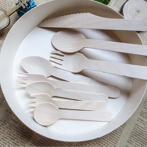 Flatware łyżka miód mała okrągła z spersonalizowanym drewnianym widelec mini dla lodów jogurt ciasto dżem jars party dekoracji prezent rh0561